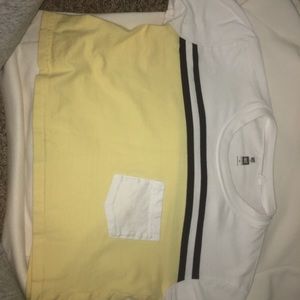 Yellow and white striped t-shirt